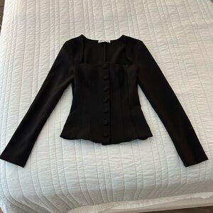 Princess Polly Black Buttoned Blazer